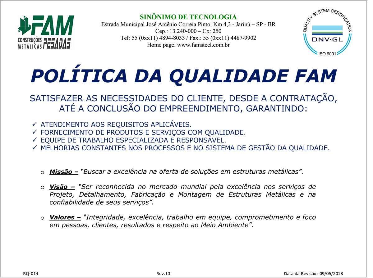 Exemplos De Politica Da Qualidade Iso 9001