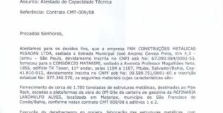 Construção Estrutura metálica Atestado Técnico