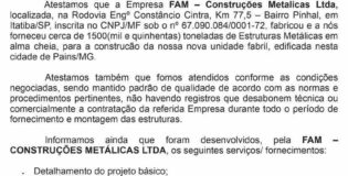 Construção Estrutura metálica Atestado Técnico