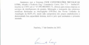 Construção Estrutura metálica Atestado Técnico